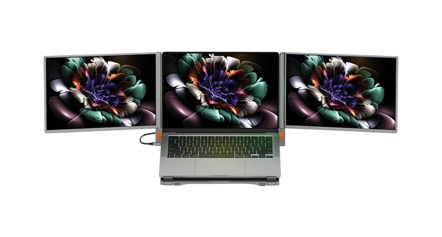 Powerology Portable Dual Screen Monitor - Gray
