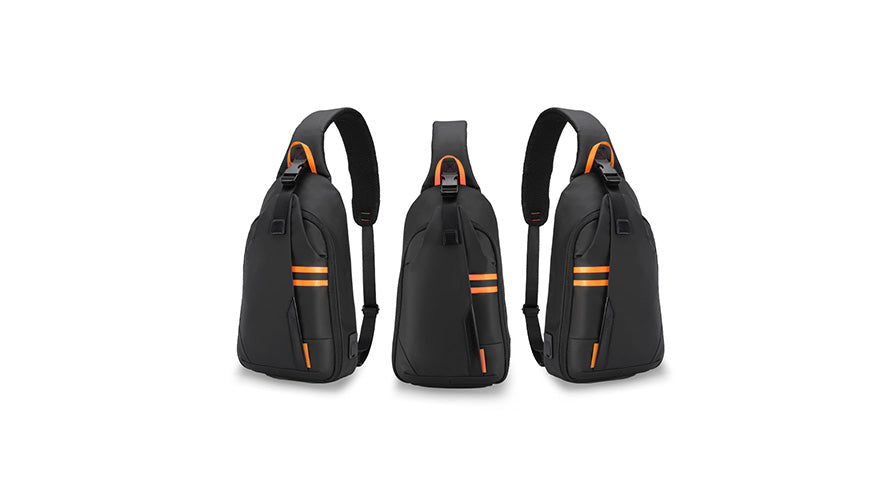 Porodo Gaming Water-Resistant PU Sling Bag With USB-C Port - Black