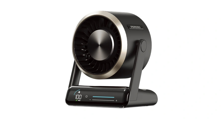 Porodo Lifestyle Chillo Core Desktop Fan with LED Display - Black