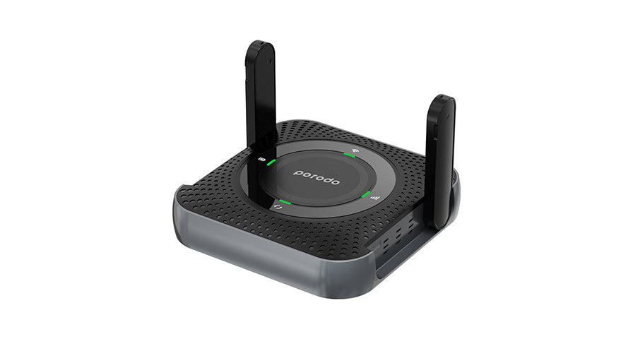 Porodo portable CPE MiFi 3G/4G Wireless Router 4000mAh - Black/Grey