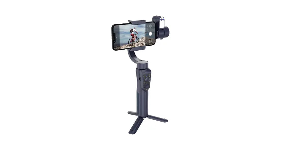 Porodo 3-Axis Ai Tracker & Light Gimbal Stabilizer - Black