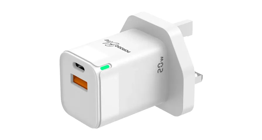 Porodo Blue Ultra-Quick Charger USB-A to USB-C - White