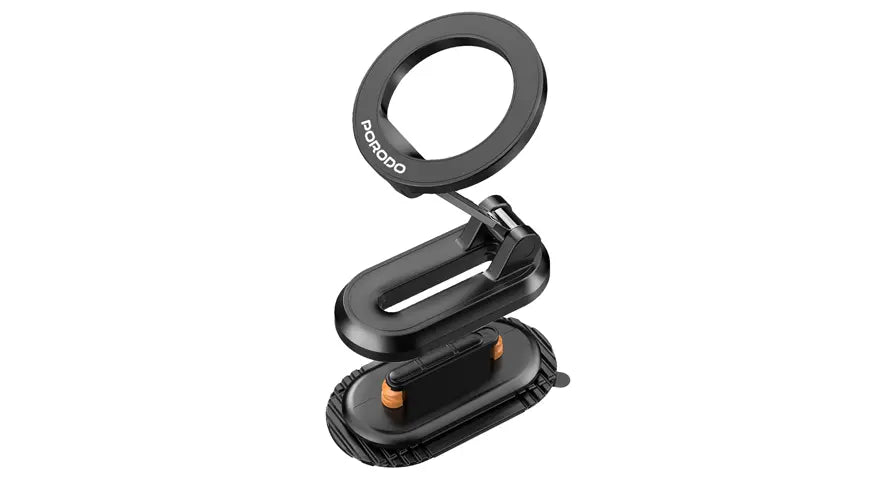 Porodo GripFold MagSafe Rotatable Car Mount 360� Full Rotation - Black