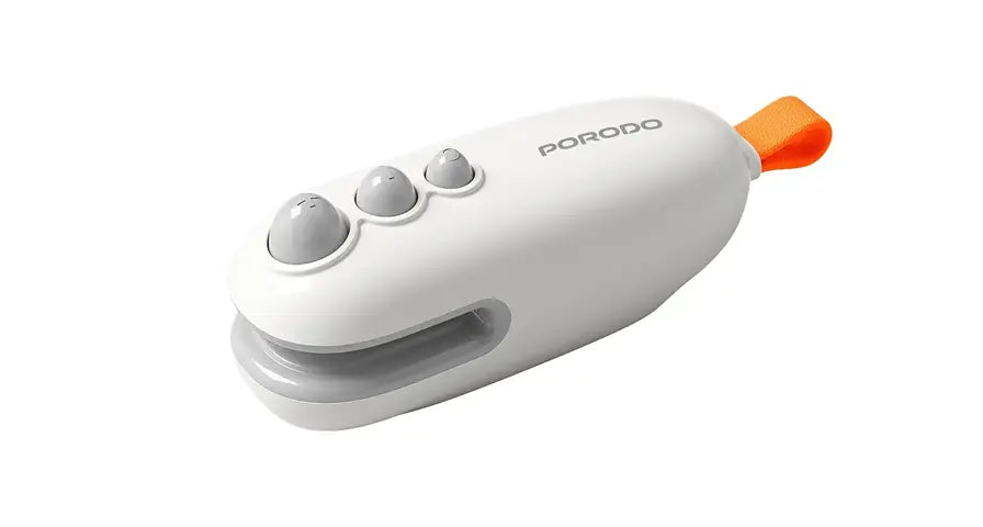 Porodo Lifestyle 2-In-1 Magnetic Mini Sealer & Cutter With Rechargeable Battery - White