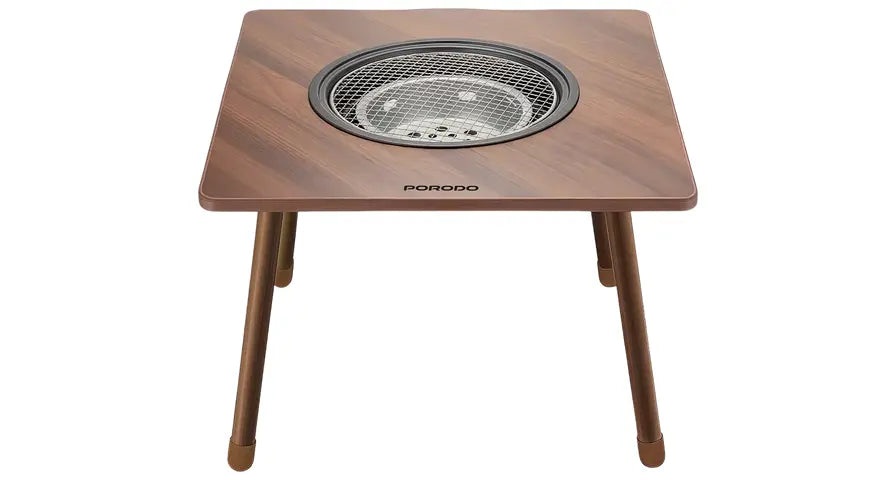 Porodo Lifestyle Multi-Purpose Outdoor Square Grill Table - Brown