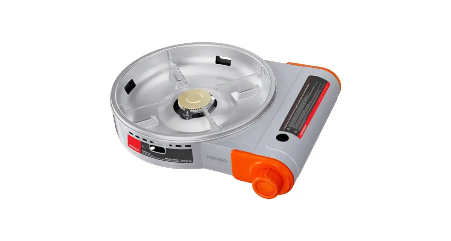 Porodo Lifestyle Single Burner Tabletop Gas Stove - Grey/Orange