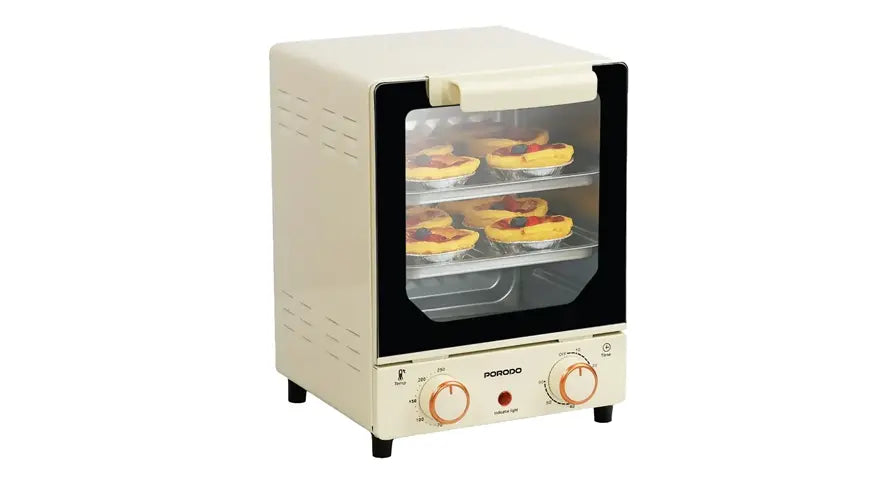 Porodo Lifestyle Vertical Design Temp Glass Mini Oven - White