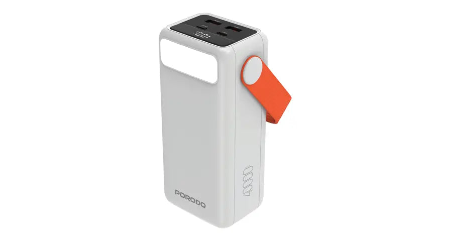 Porodo PortaPower 40000mAh Power Bank with Built-In LED Lighting - White