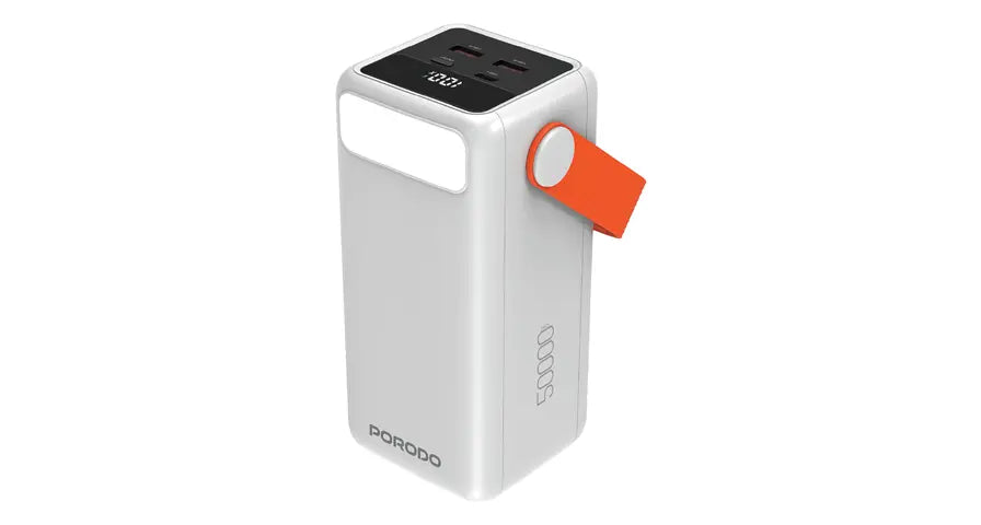Porodo PortaPower 50000mAh Power Bank with Built-In LED Lighting - White