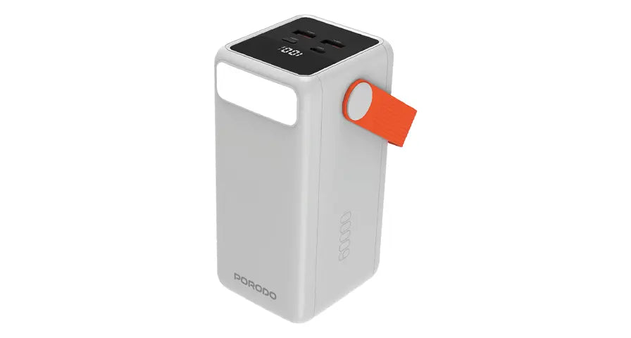 Porodo PortaPower 60000mAh Power Bank with Built-In LED Lighting - White