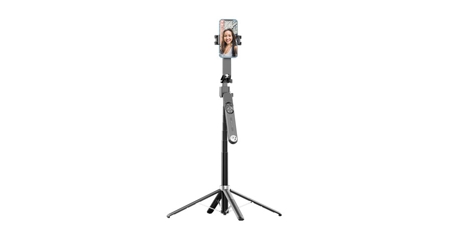 Porodo Selfie Stick Pro X with 360� AI Tracking - Black