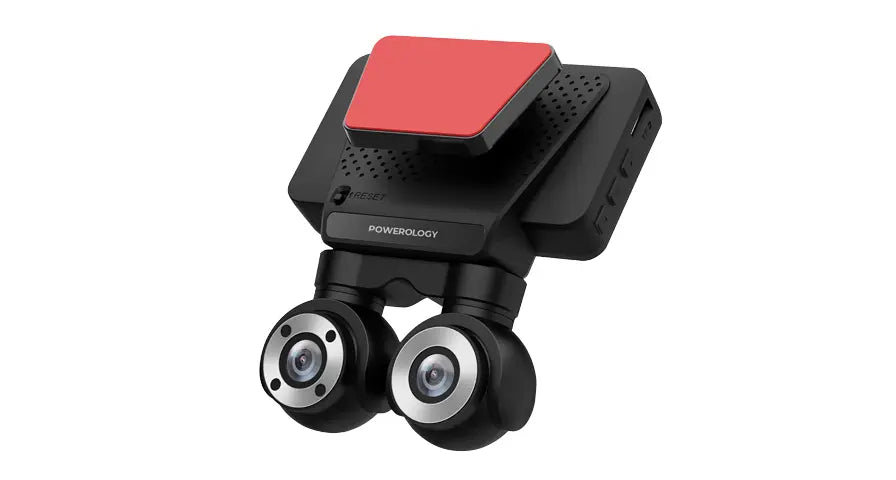 Powerology Dual Lens Dash Camera - Black