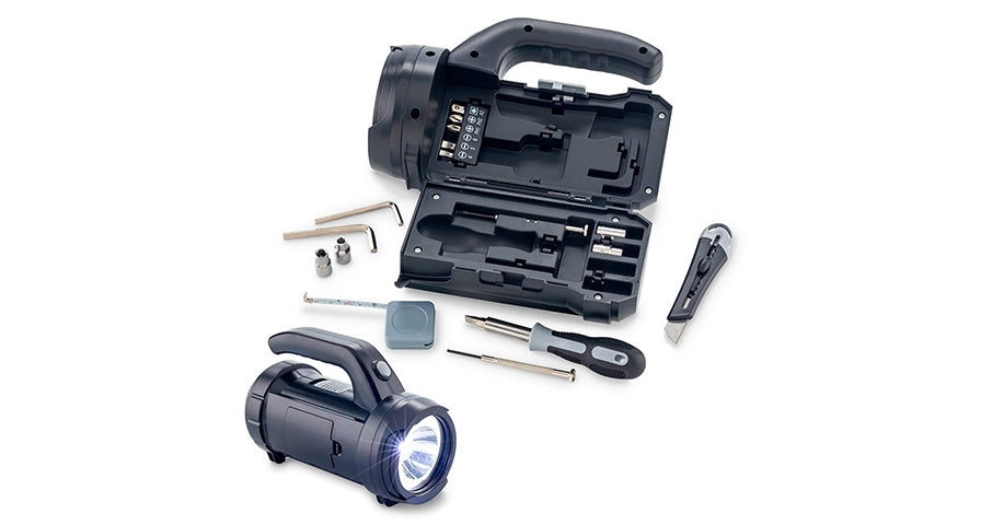 Porodo LifeStyle Outdoor 5W 18 in 1 Flashlight with Toolbox - BlackGrey