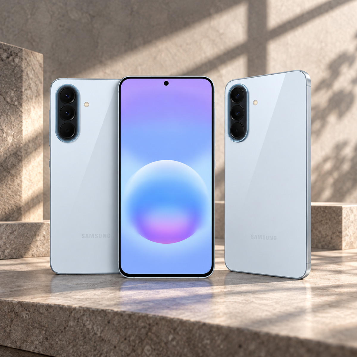 SAMSUNG A57 8*256 GB BLUE — GREY Studio editorial