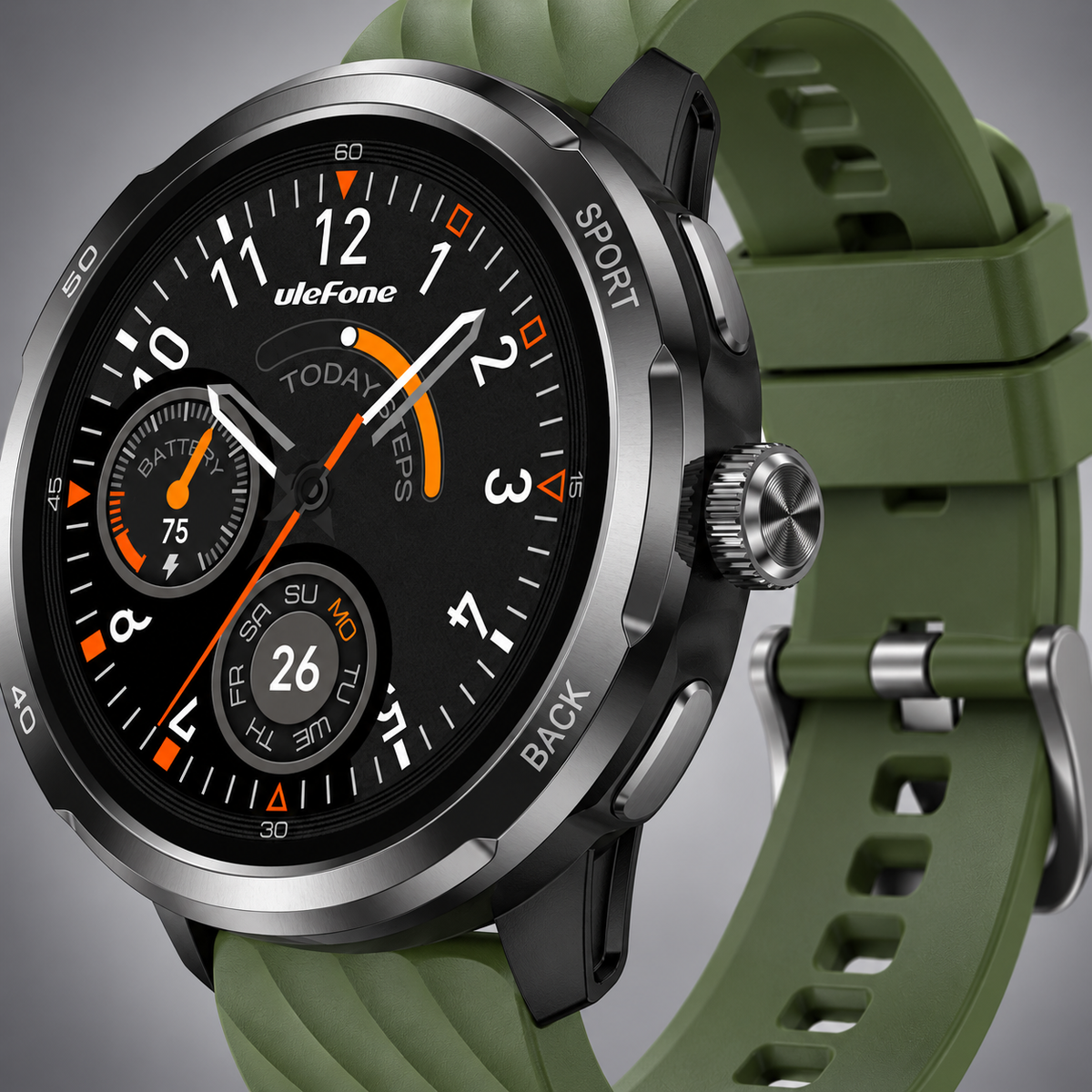 ULEFONE ARMOR WATCH PRO — GREY Studio detail