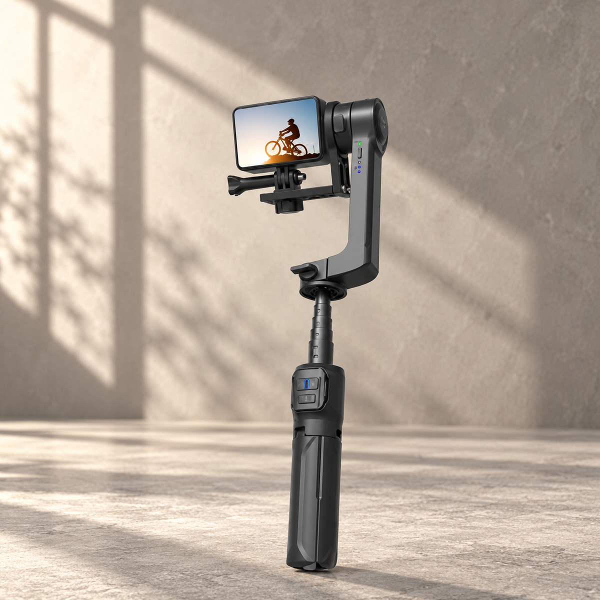 Porodo 2-Axis Gimbal Stablizer - Black — GREY Studio editorial