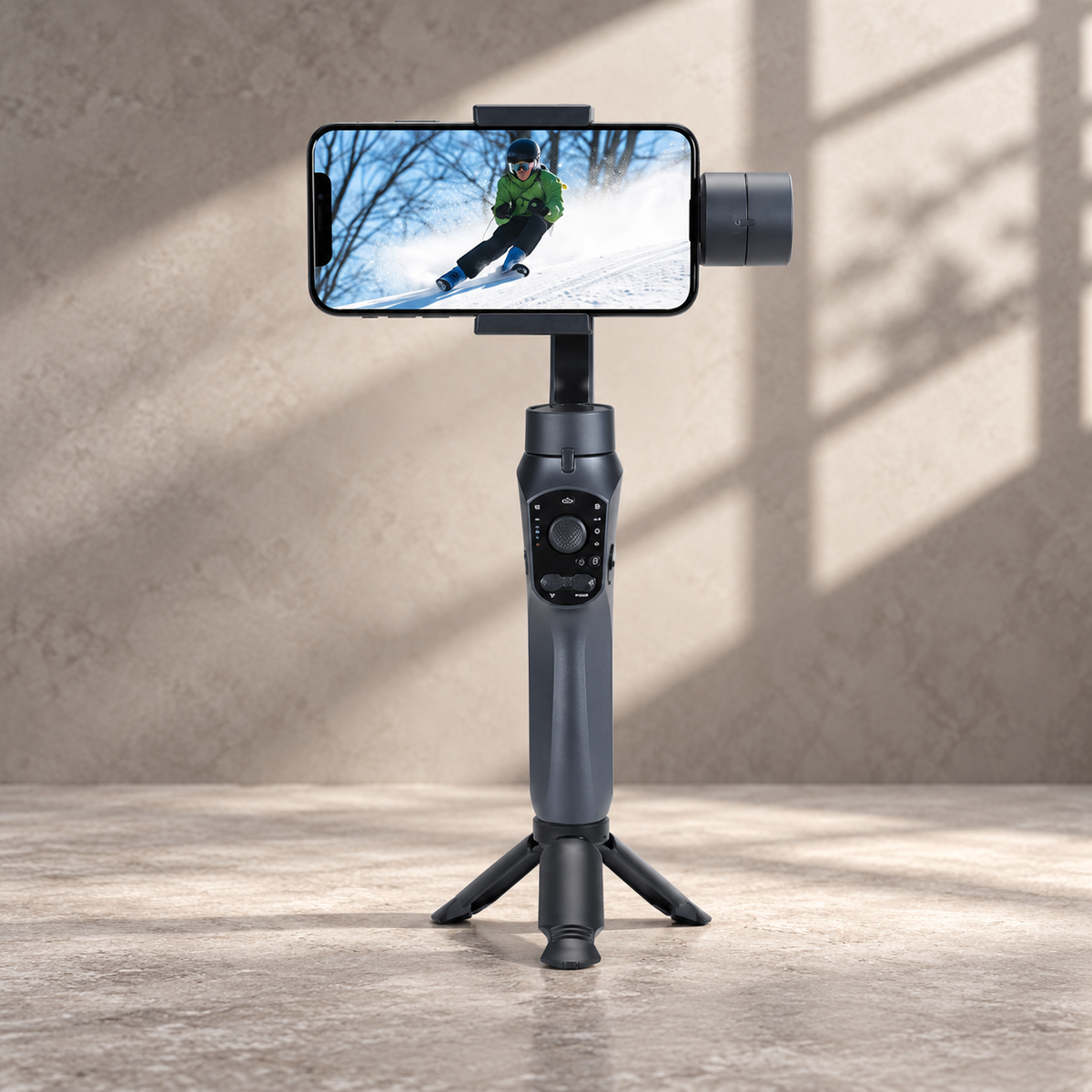 Porodo 3-Axis Anti shake Gimbal P10 PRO — GREY Studio editorial