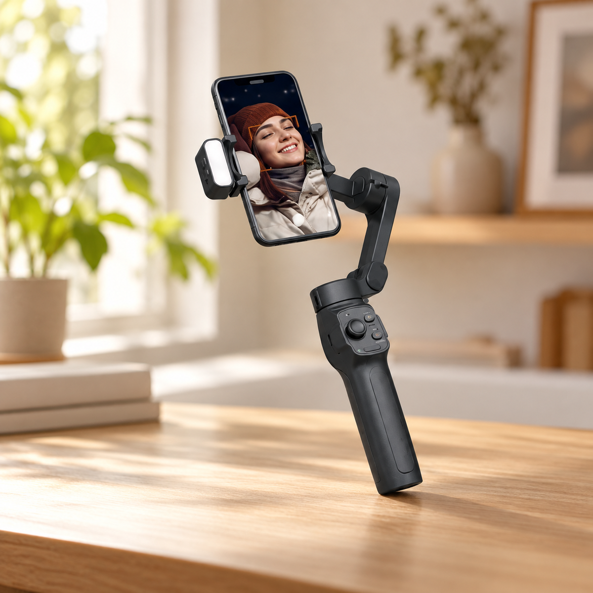 Porodo 3-Axis Gimbal Stabilizer Magnetic Fill Light - Black — GREY Studio lifestyle