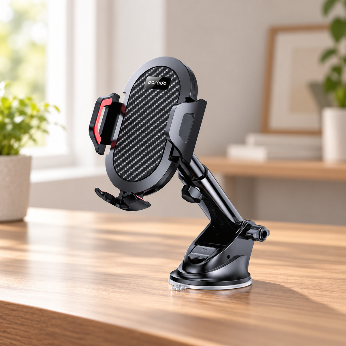 Porodo ABS+Silicone 360 Degree Rotatable Universal Car Mount - Black — GREY Studio lifestyle