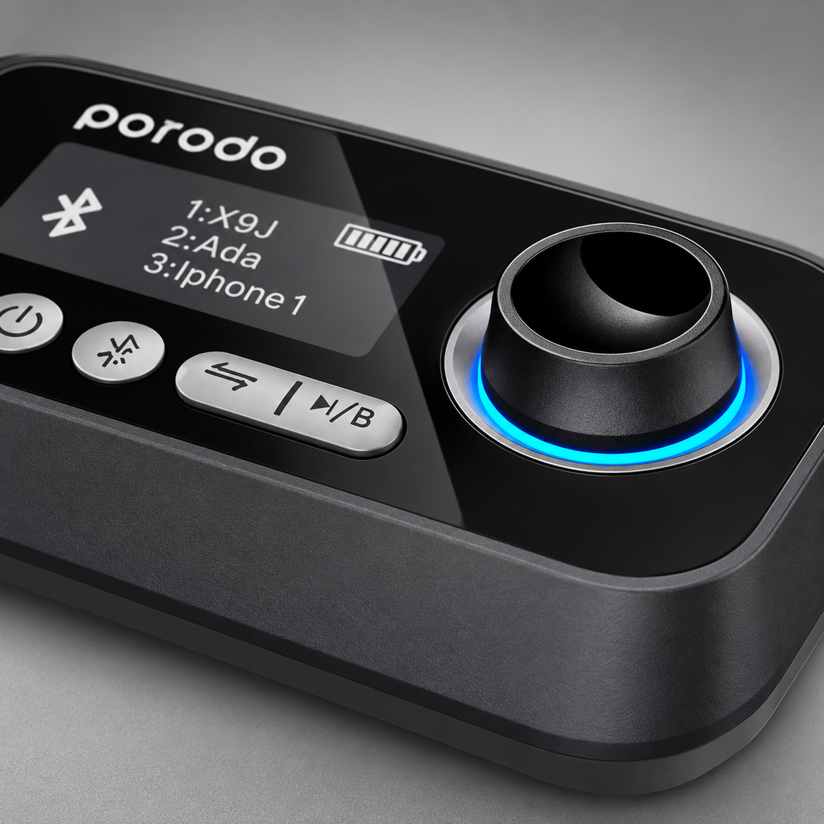 Porodo 3in1 Bluetooth Transmitter Receiver and Wireless Audio Adaptor - Black — GREY Studio detail
