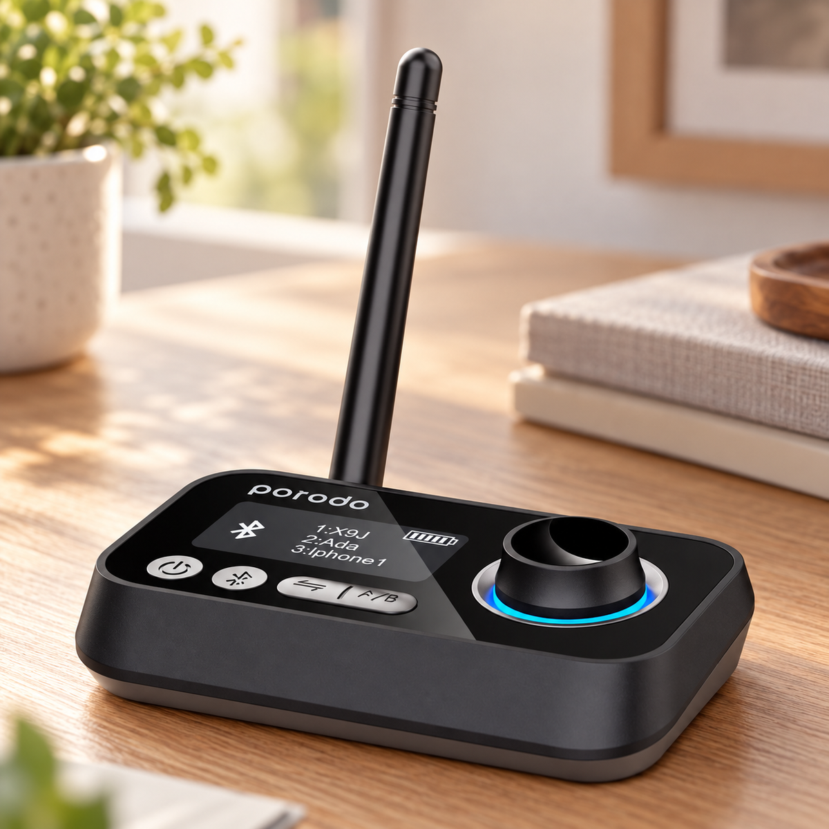 Porodo 3in1 Bluetooth Transmitter Receiver and Wireless Audio Adaptor - Black — GREY Studio lifestyle