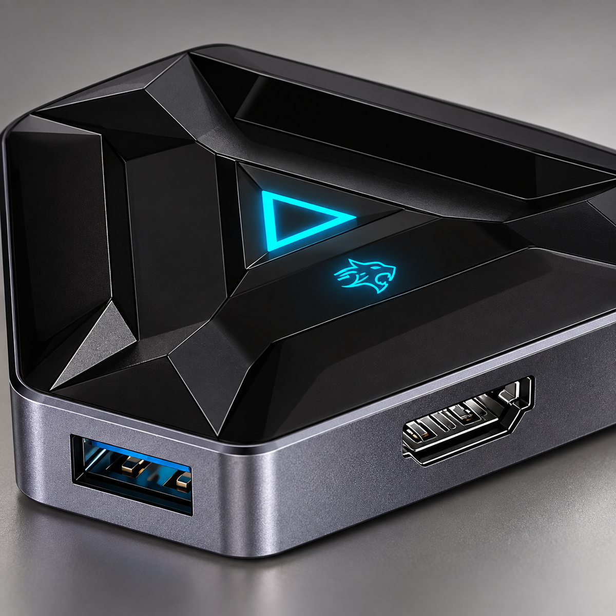 Porodo Gaming 6in1 USB-C Hub Type-C PD 100W HDMI USB SD MicroSD - Black — GREY Studio detail