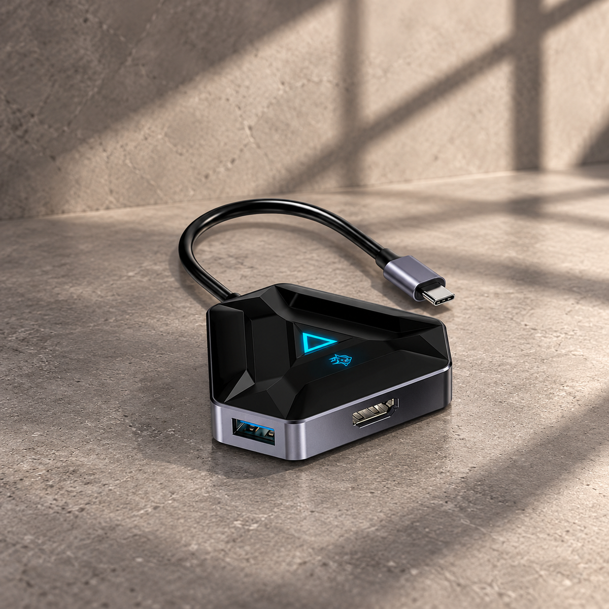 Porodo Gaming 6in1 USB-C Hub Type-C PD 100W HDMI USB SD MicroSD - Black — GREY Studio editorial