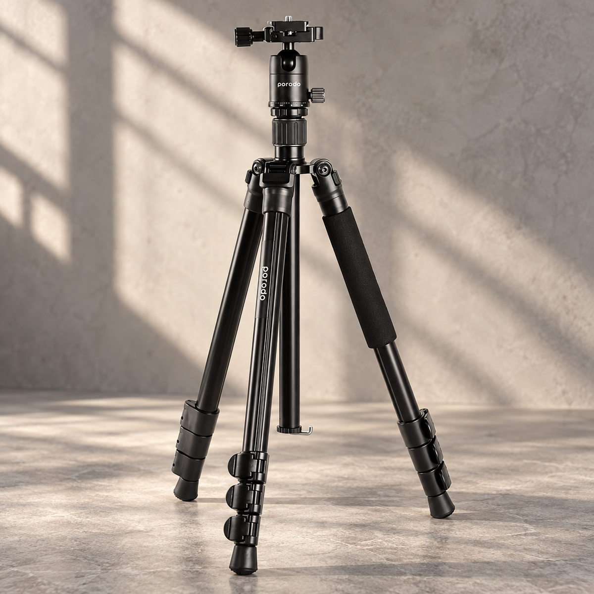 Porodo Aluminium Tripod with Ballhead - Black — GREY Studio editorial