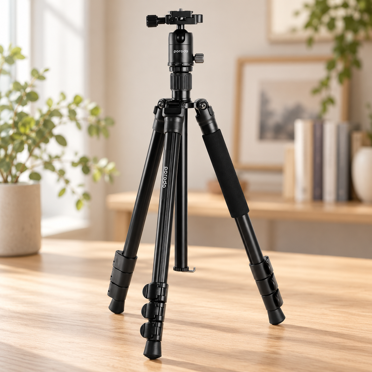Porodo Aluminium Tripod with Ballhead - Black — GREY Studio lifestyle