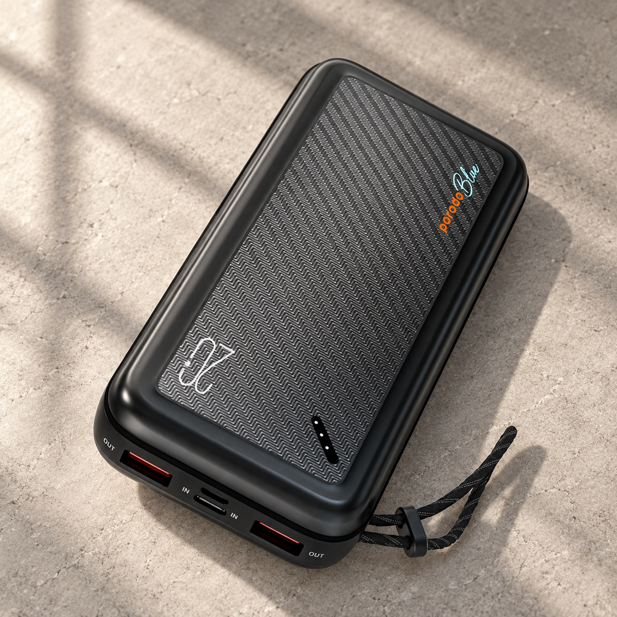 Porodo Blue 20000mAh Compact Power Bank — GREY Studio editorial