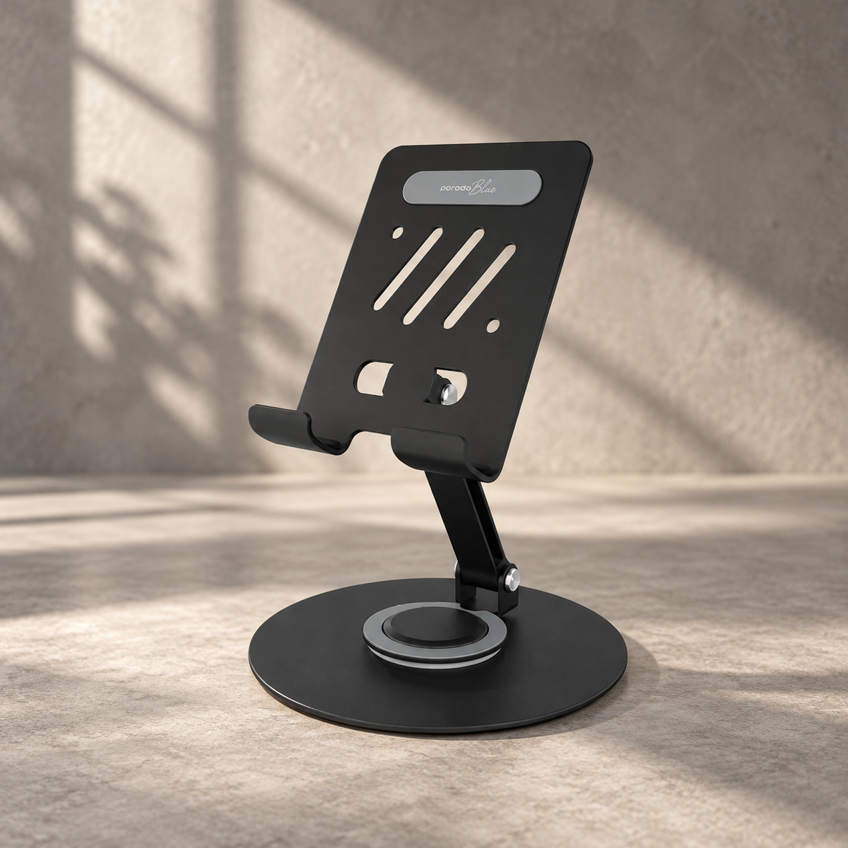 Porodo Blue Clipo Rotatable Tablet Holder with Non-Slip Base - Black — GREY Studio editorial
