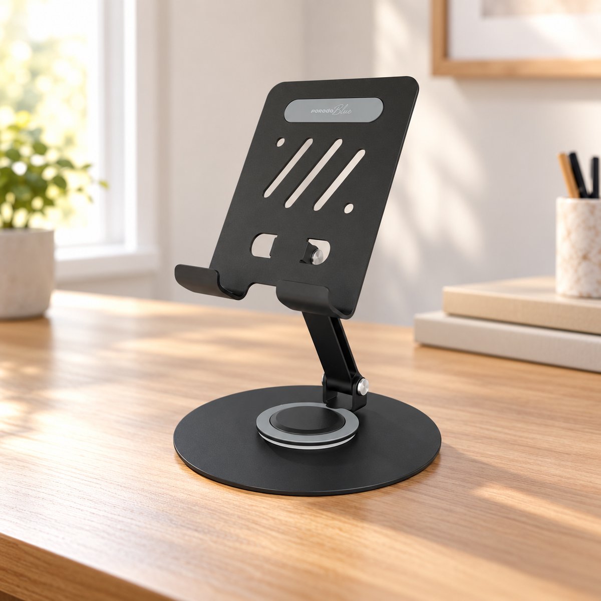 Porodo Blue Clipo Rotatable Tablet Holder with Non-Slip Base - Black — GREY Studio lifestyle