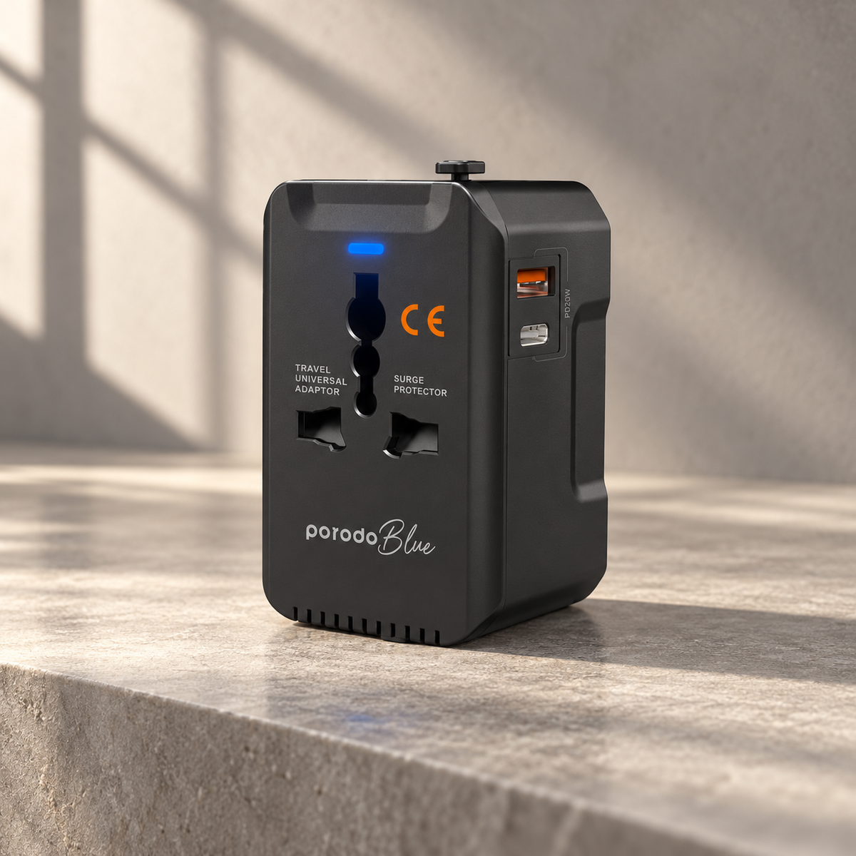 Porodo Blue Dual Port Universal Charger - Black — GREY Studio editorial