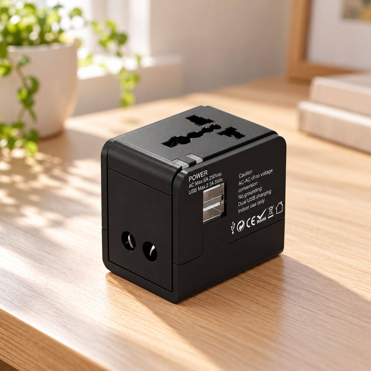 Porodo Blue Dual USB Universal Charger — GREY Studio lifestyle