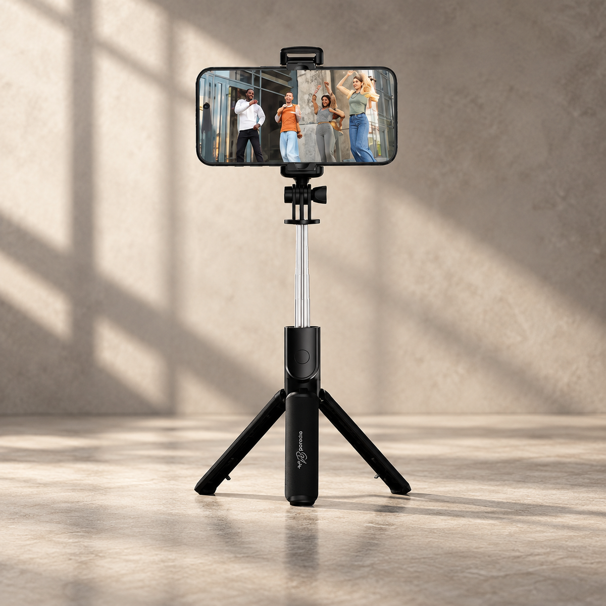 Porodo Blue FlexiTripod Selfie Stick with Foldable Tripod - Black — GREY Studio editorial