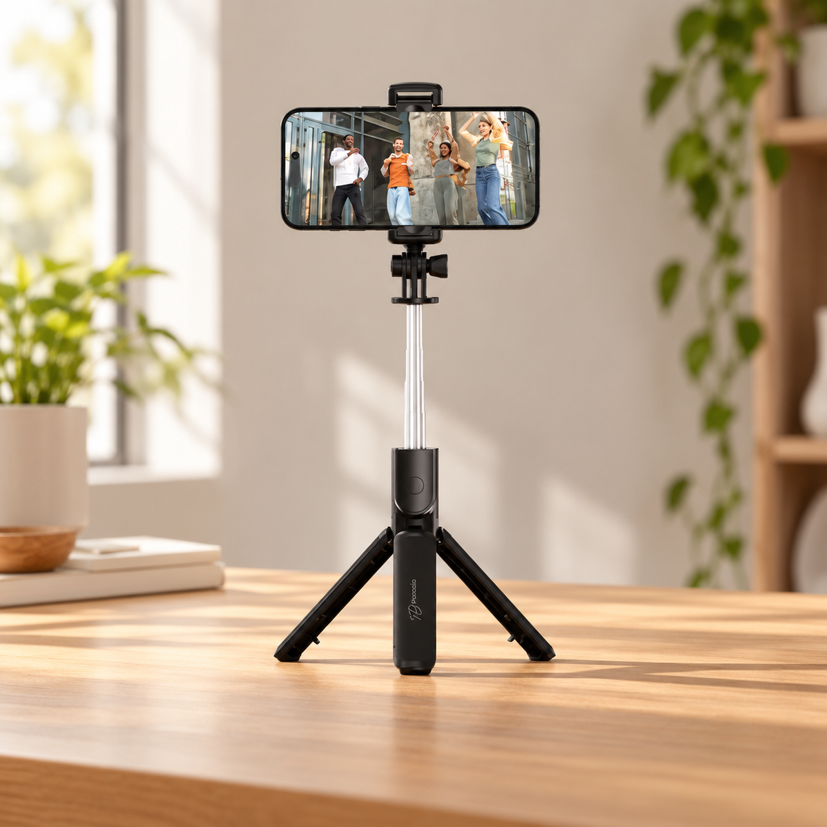 Porodo Blue FlexiTripod Selfie Stick with Foldable Tripod - Black — GREY Studio lifestyle