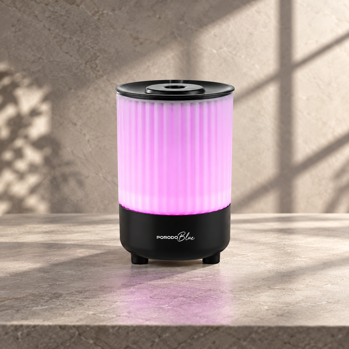 Porodo Blue Noa Aroma Diffuser with Colorful Lights - Black — GREY Studio editorial