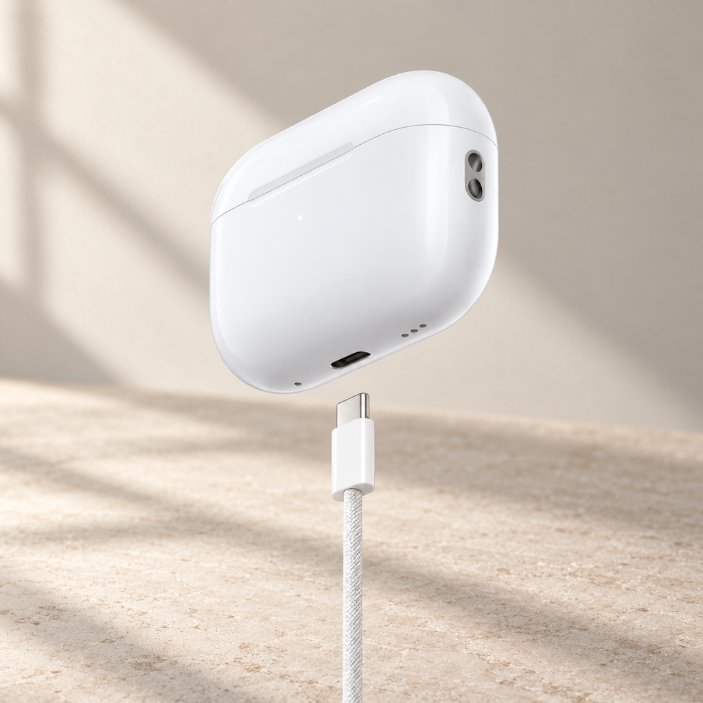 APPLE AIRPODS PRO 2 USB-C — GREY Studio editorial