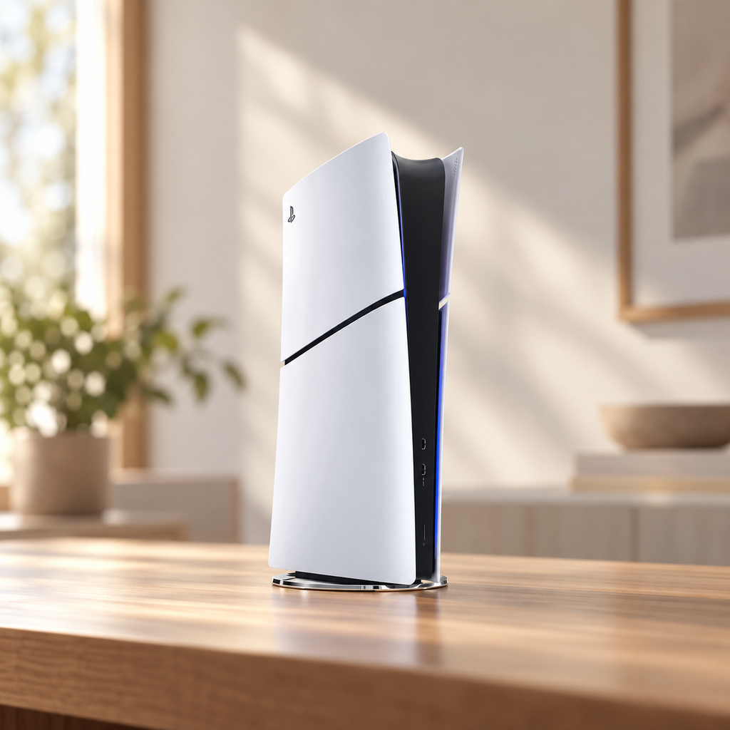 PS5 SLIM DIGITAL 1 TB — GREY Studio lifestyle