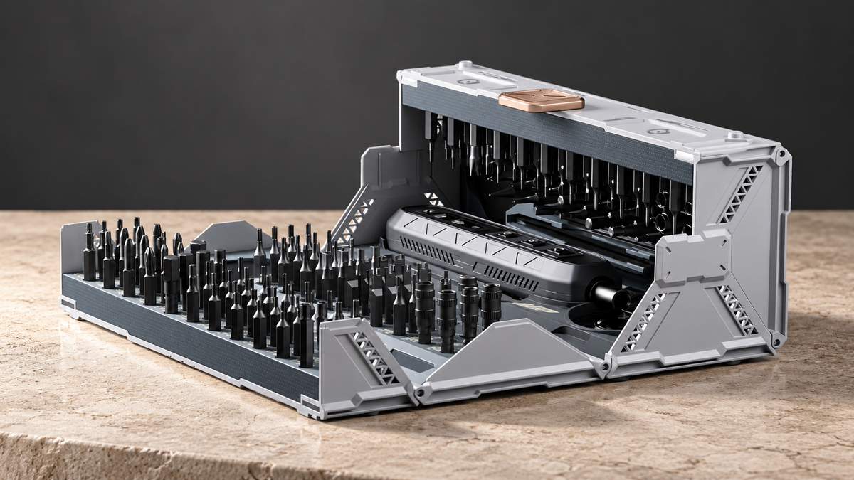 GREY Studio editorial | Powerology 162 Bits Electric Screwdriver Kit - Black | P180N1ESBK