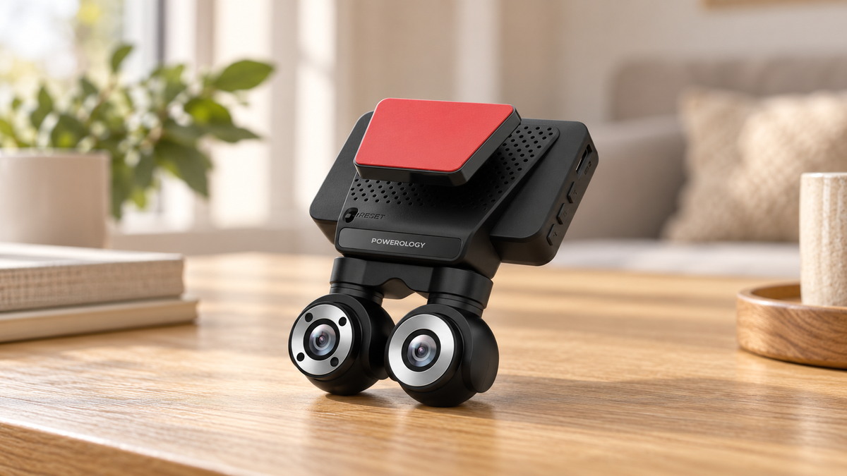 GREY Studio lifestyle | Powerology Dual Lens Dash Camera - Black | P4KCAM108