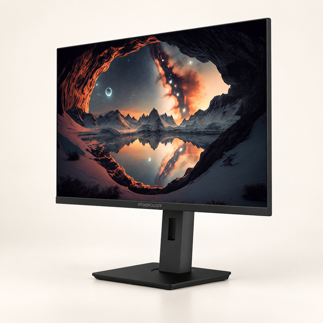 Powerology 27" 4K Office Monitor with RGB light - Black
