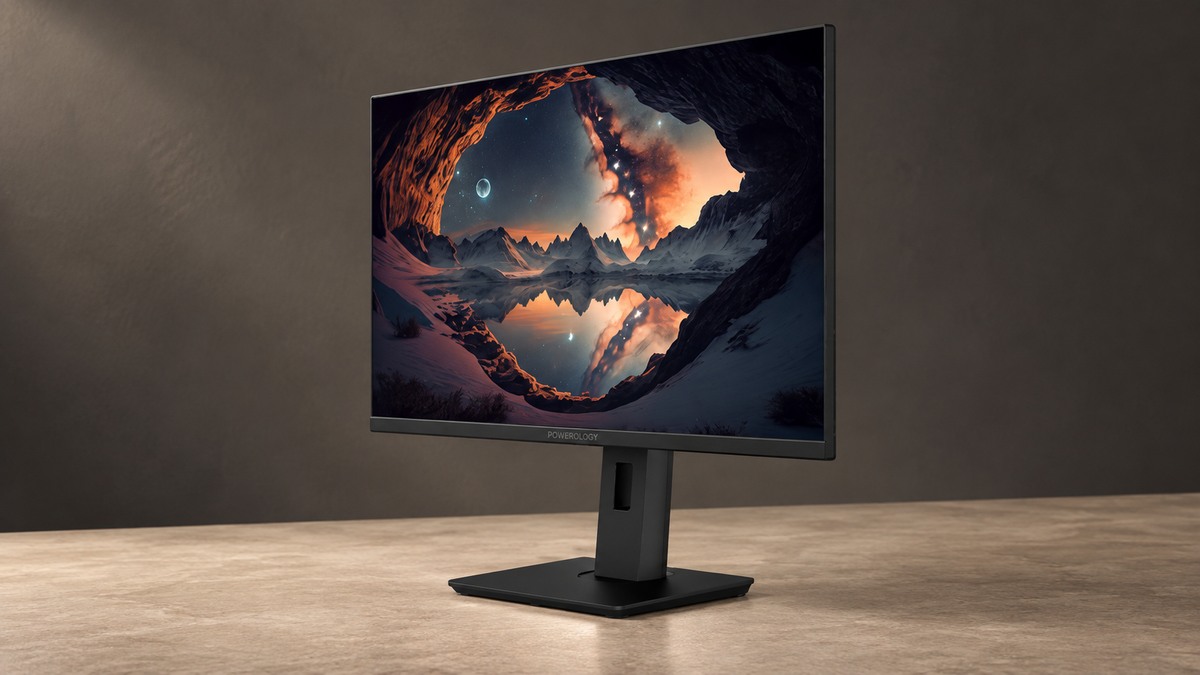 GREY Studio editorial | Powerology 27" 4K Office Monitor with RGB light - Black | P4KOM27BK