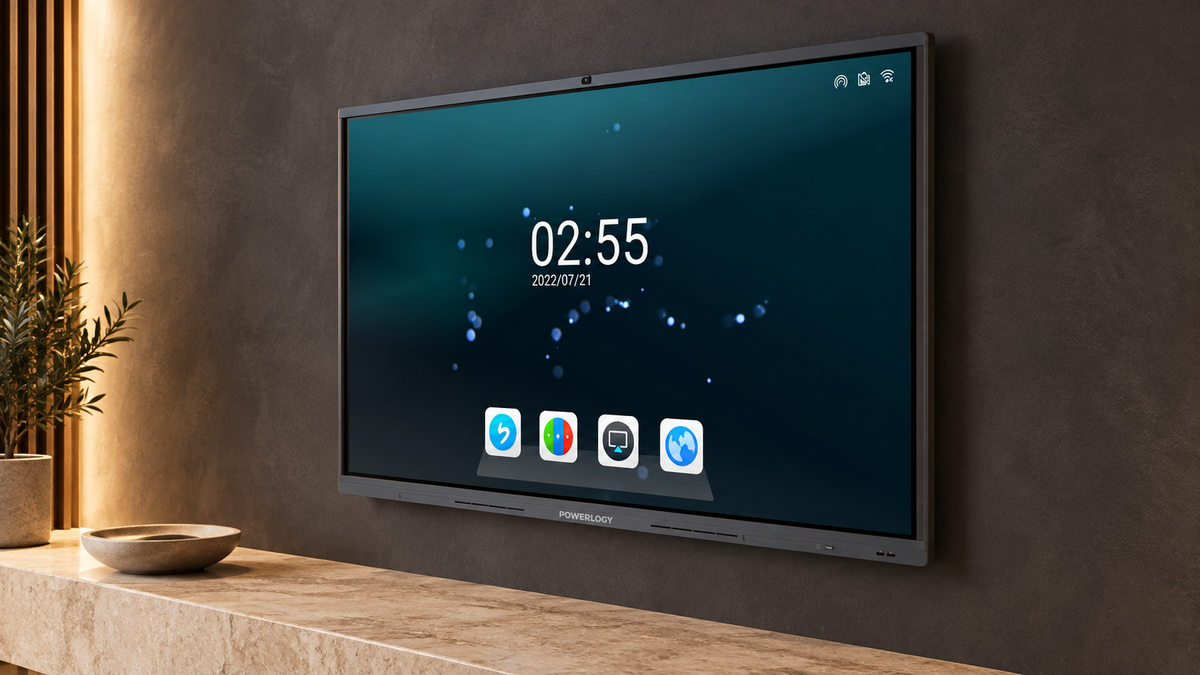 GREY Studio editorial | Powerology Dual Windows & Android Interactive Smartboard 65" - Black | P65DSPLBK
