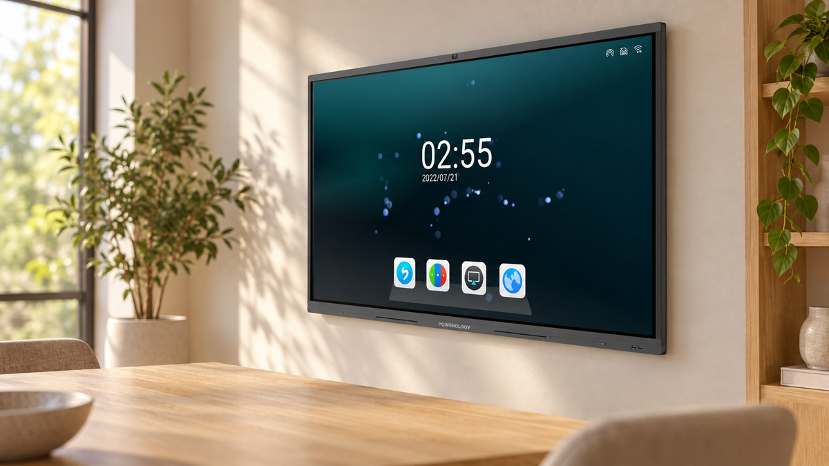 GREY Studio lifestyle | Powerology Dual Windows & Android Interactive Smartboard 65" - Black | P65DSPLBK