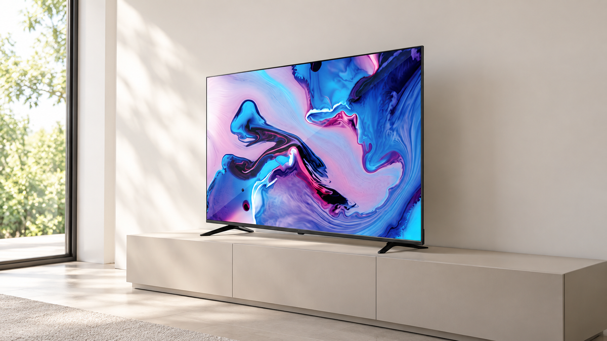 GREY Studio lifestyle | Powerology 65" UHD Smart Google TV | P65SGTVBK