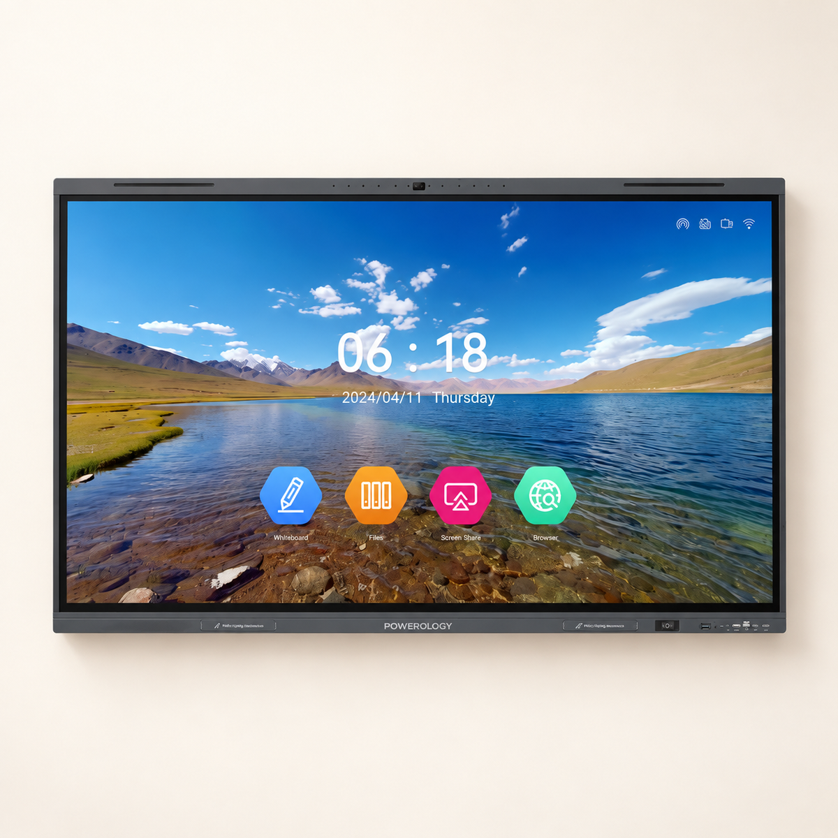 GREY Studio catalog | Powerology Dual Windows & Android Interactive Smartboard - 75" - Black | P75DSPLBK