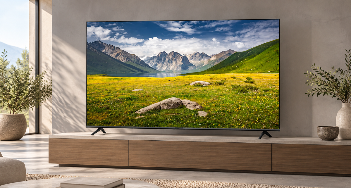 GREY Studio lifestyle | Powerology Android Smart TV 75" - Black | P75UHDA14