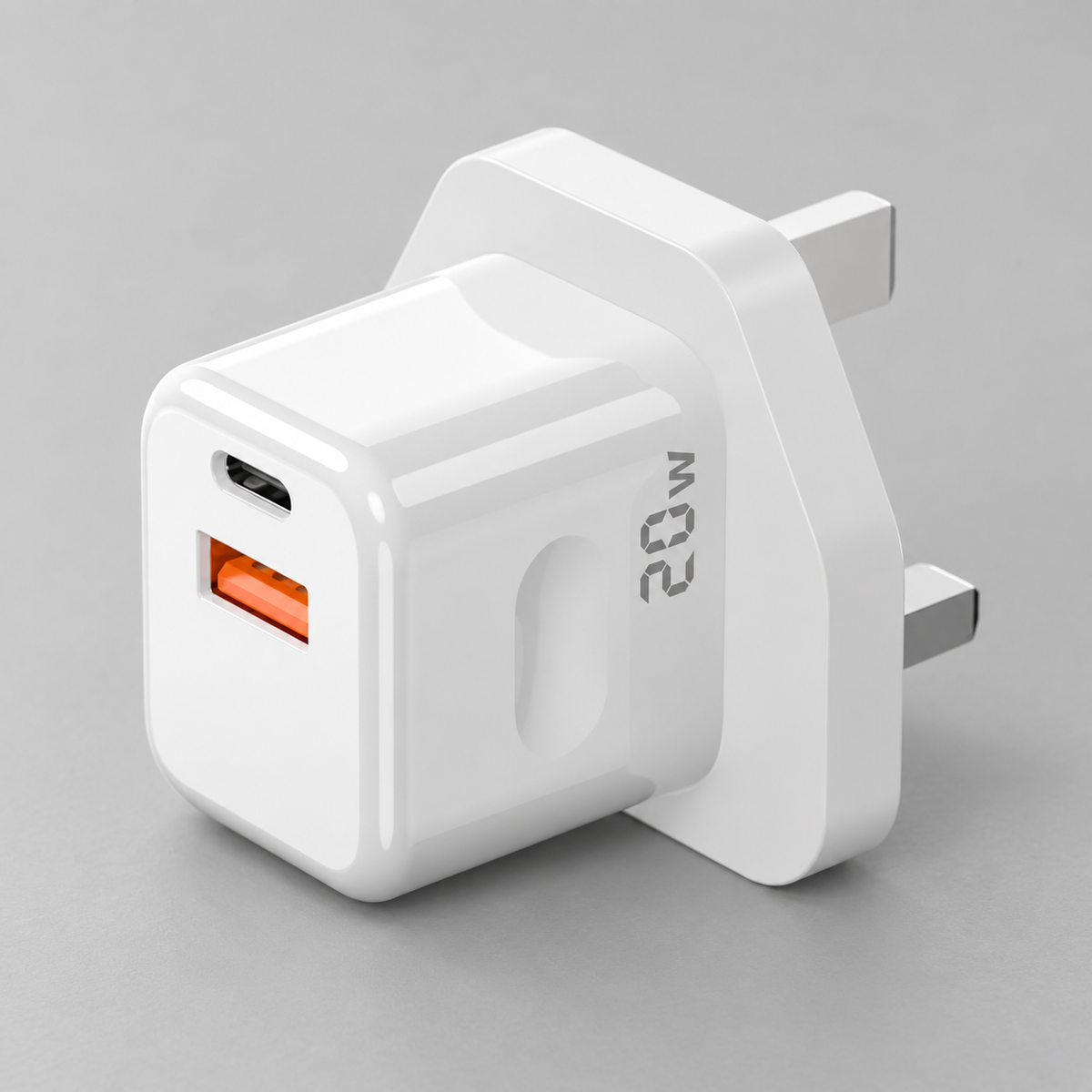 GREY Studio catalog | Porodo Blue 20W Wall Charger White | PB-20WDWC-WH