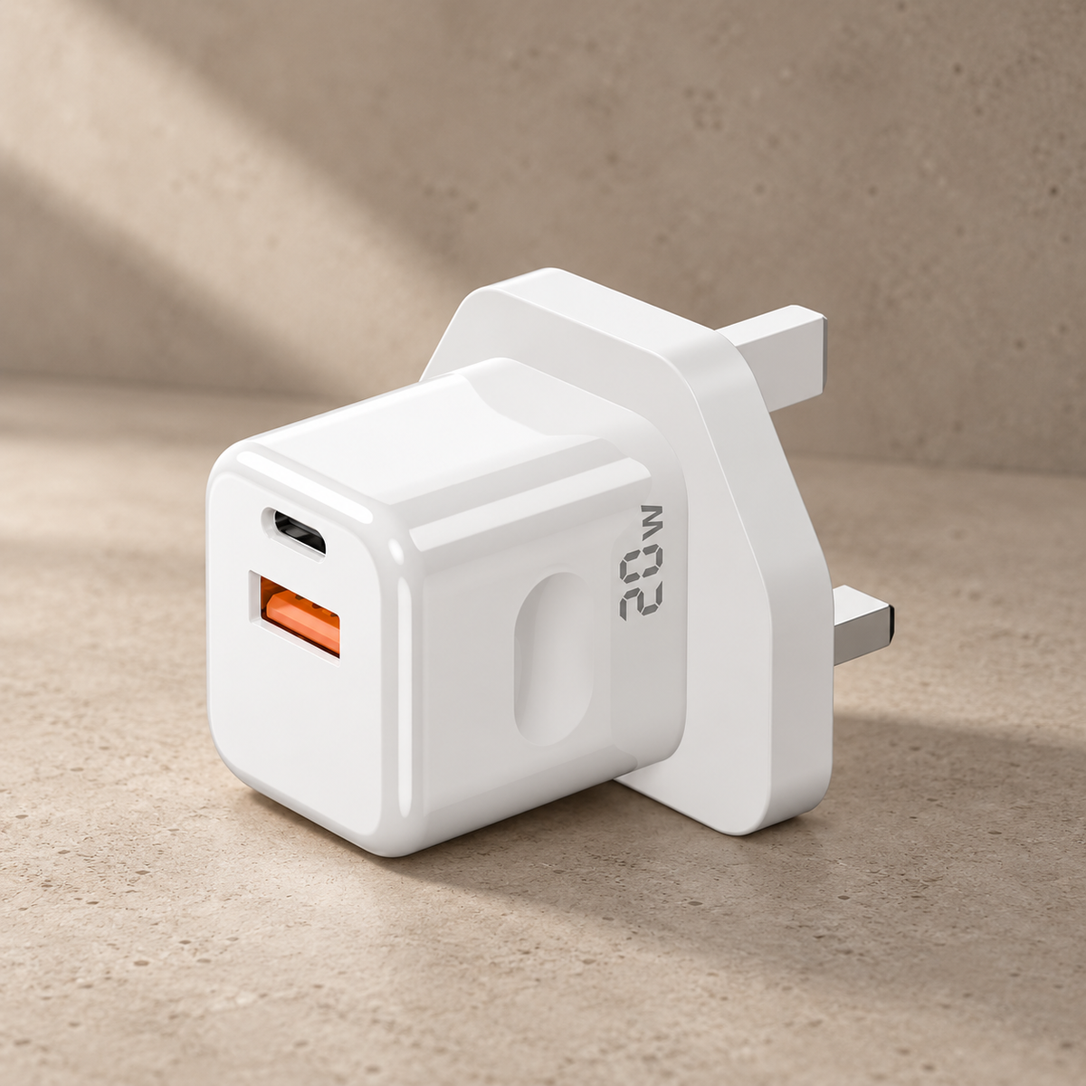 GREY Studio editorial | Porodo Blue 20W Wall Charger White | PB-20WDWC-WH